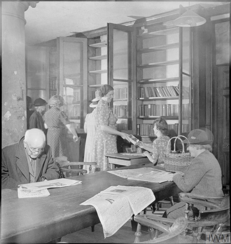 women in a library