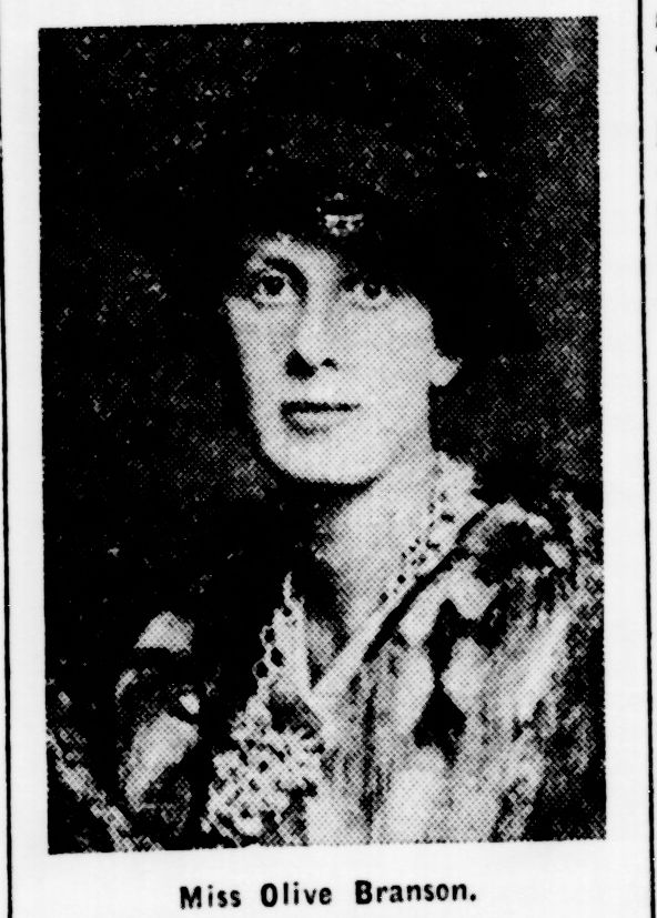 black and white photo of Olive Branson